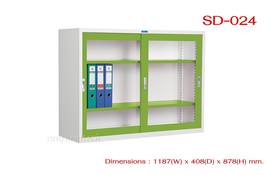 ตู้เอกสารเตี้ย 2 บานเลื่อนกกระจก, ตู้บานเลื่อนกระจก 4 ฟุต, ตู้เอกสารบานเลื่อนกระจกเตี้ย 4 ฟุต, ตู้บานเลื่อน 4 ฟุต Taiyo รุ่น SD-024
