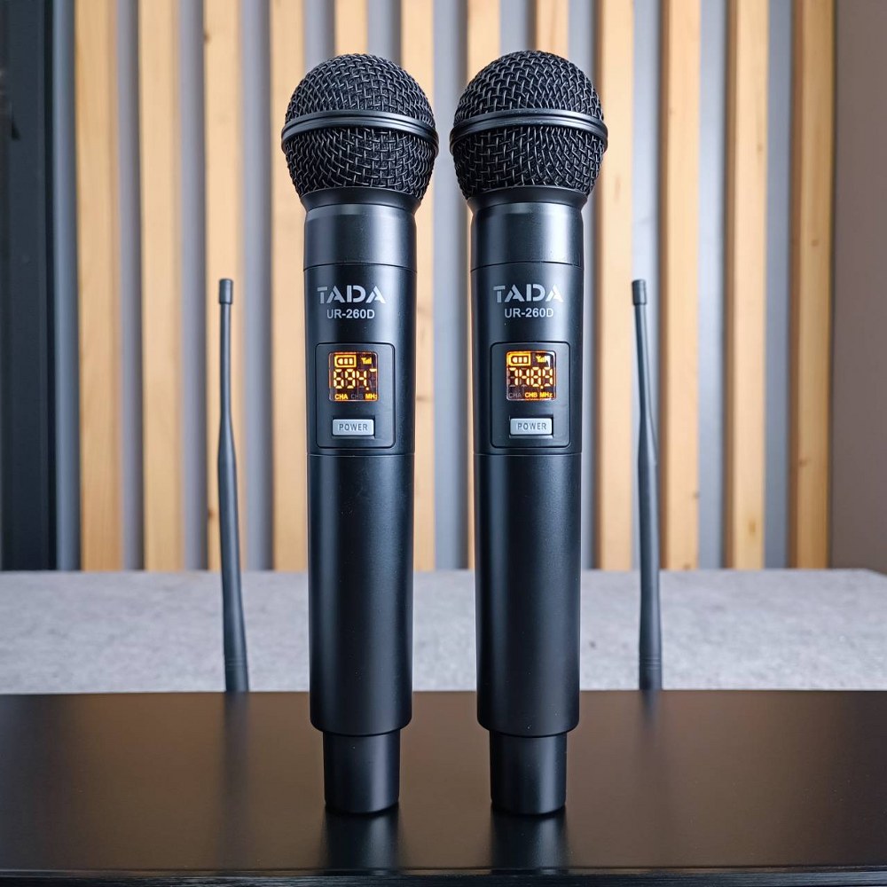 TADA UR-260D ไมค์ลอยคู่ ไมค์ลอยมือถือคู่UHF มีกระเป๋า ไมค์ลอย ไมค์คาราโอเกะ WIRELESS MICROPHONE ธาดา TA DA UR 260D TA-DA UR260D เอไอ-ไพศาล