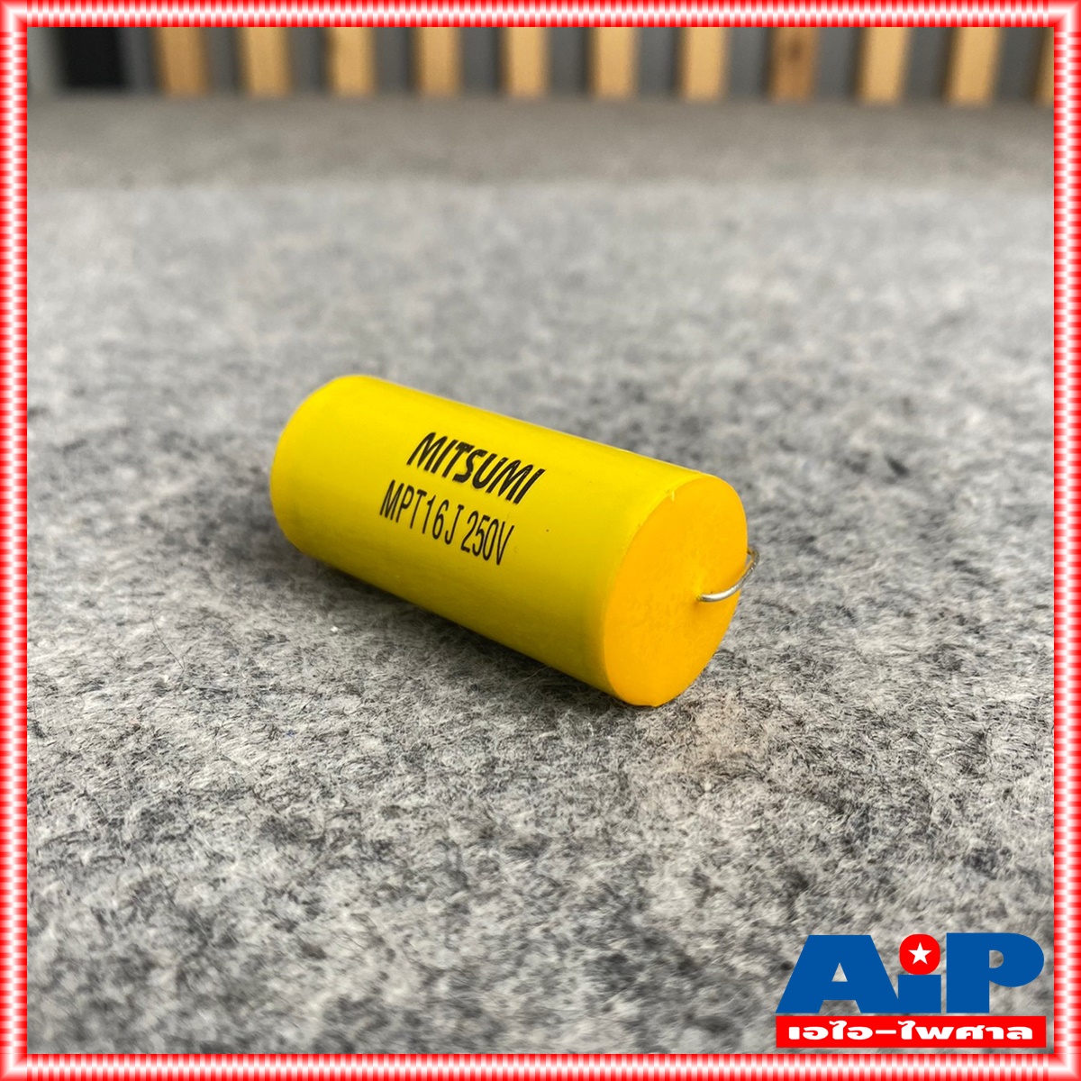 1ตัว MITSUMI 16UF 250V Cสีเหลือง MPT คาปาซิเตอร์ C16/250V C16/250Vสีเหลือง Cเสียงกลาง 16UF 250V 16/250 16 UF เอไอ-ไพศาล