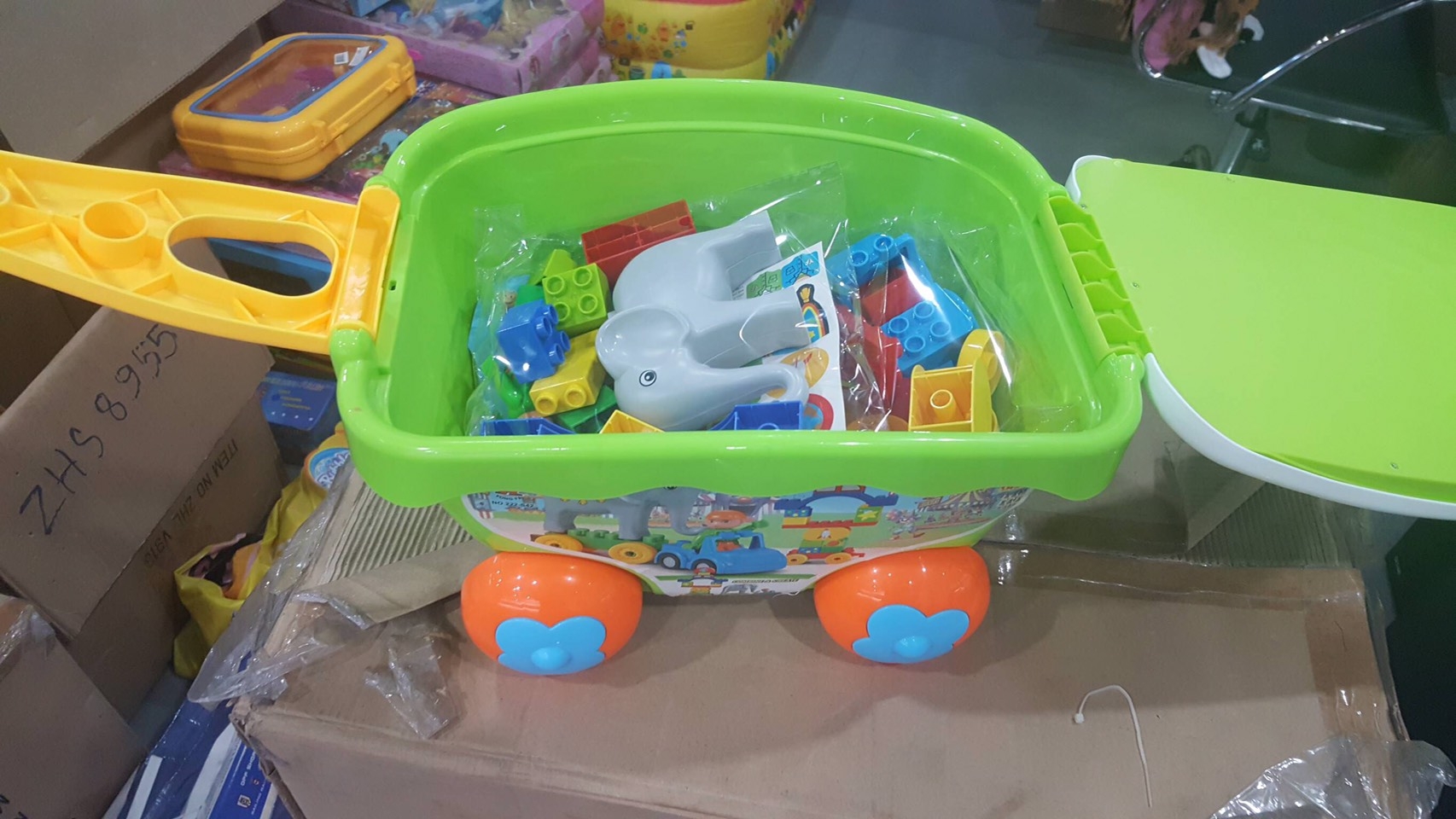 222-S42 ของเล่นบล็อกตัวต่อล้อลาก ชิ้นใหญ่