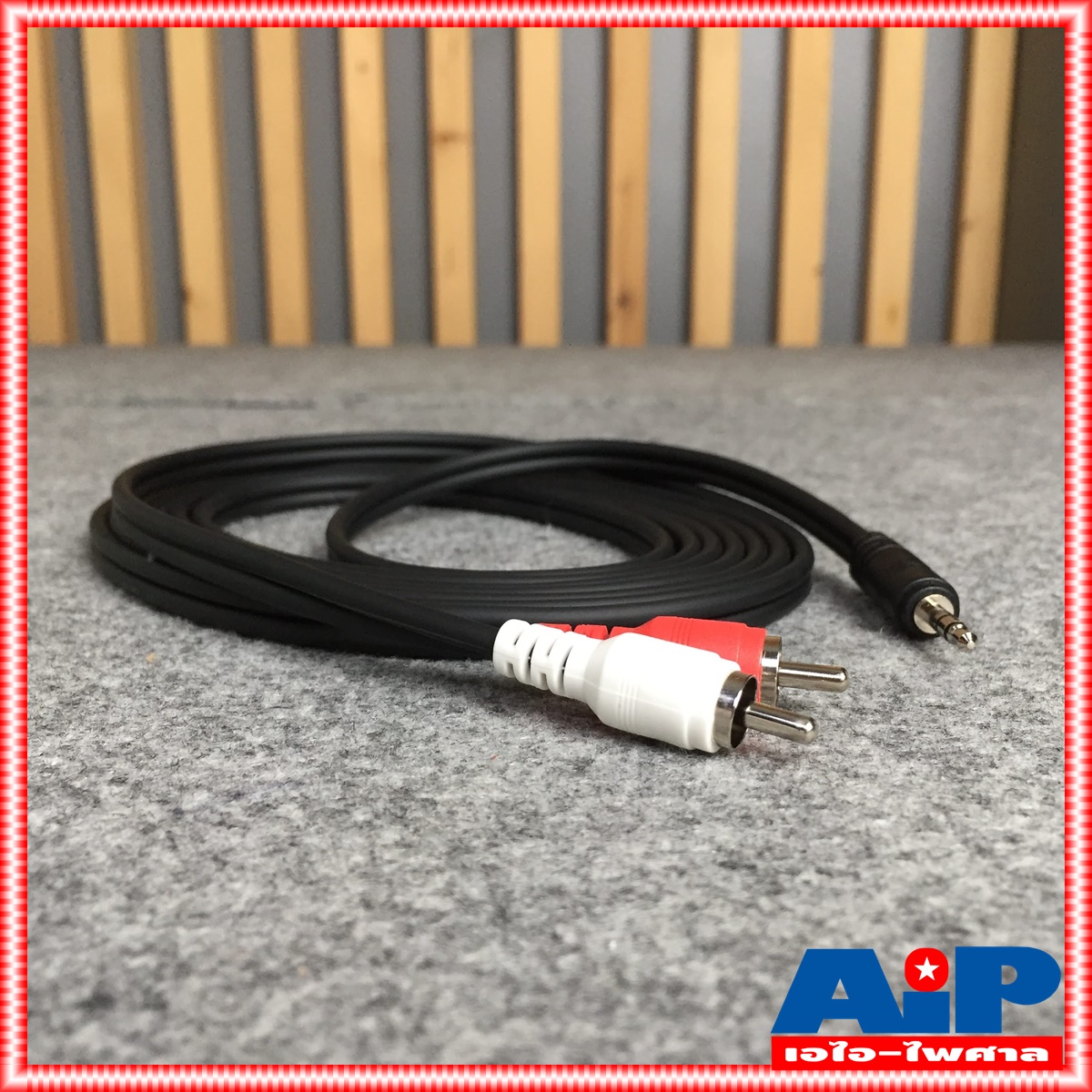3เมตร สายสัญญาณสเตริโอ TRST 3.5 to RCA 2 หัว DYNACOM J015-7 สาย P.TR-ST - P. RCA x2 3เมตร สาย TR-ST ออก RCA x2