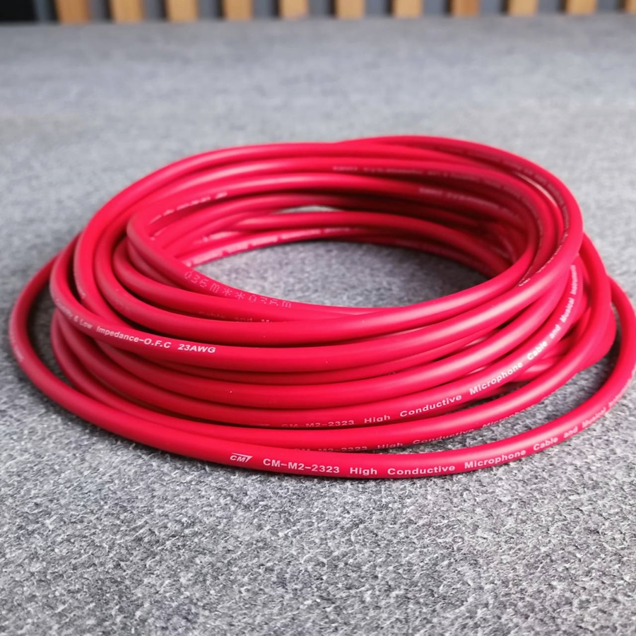 สีแดง ขด10เมตร CM สายไมค์สเตอริโอ 6mm M2-2323 สายไมค์ST 23AWG M2 2323 สายสัญญาณ ST สายไมค์CM สายไมค์ 6mm เอไอ-ไพศาล