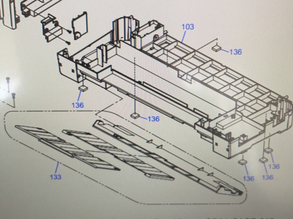 stacker unit (ถาดรับกระดาษด้านล่างตรงรองรับกระดาษออก) EPSON L1800/L1300 "ตำแหน่งที่ 133"