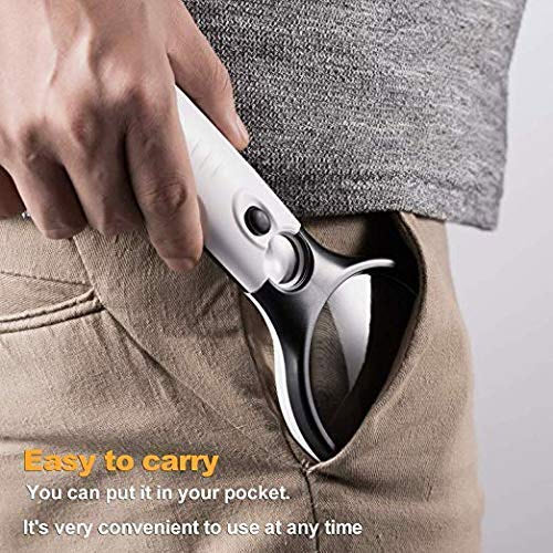 Magnifier 3 LED Light, 3X 45X Handheld Magnifier Reading Magnifying Glass illuminated Loupe Lens Super High Clarity Lighted for Books Maps,jewelry, Watch Repair แว่นขยาย