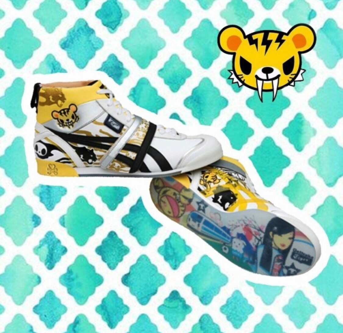 Onitsuka Tiger Tokidoki - White / Yellow Black (Hi) ทรงหุ้มข้อ Show Case