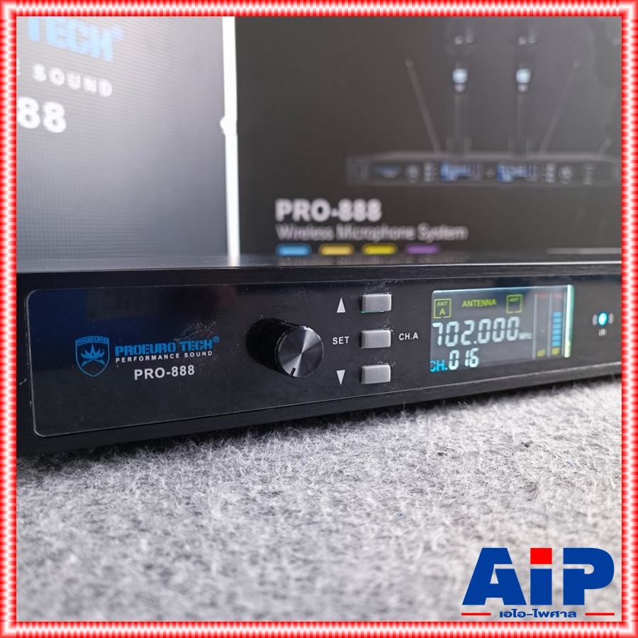 แถมกระเป๋า PROEUROTECH PRO-888 ไมค์ลอยคู่ ไมค์โครโฟนไร้สาย ปรับความถี่ได้ คลื่นความถี่ UHF โปรยูโรเทค PRO 888 PRO888 PRO EUROTECH เอไอ-ไพศาล