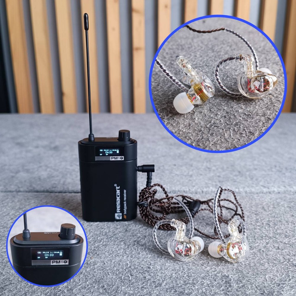 Relacart PM-100S Wireless Ear Monitor PM 100S PM100S ระบบอินเอียร์มอนิเตอร์ไร้สาย UHF หูฟัง ช่วงความถี่ 694 – 704MHz เอไอ-ไพศาล