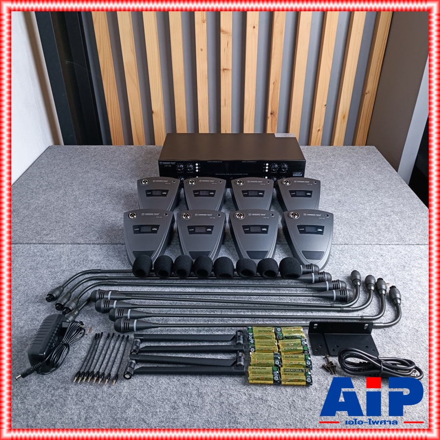 PROEUROTECH UHF129 ไมค์ลอยตั้งโต๊ะ 8ตัว ก้านยาว60CM ไมค์ประชุม ชุดประชุมไร้สาย ไมค์ประชุมไร้สาย UHF 129 UHF-129 PRO EUROTECH เอไอ-ไพศาล