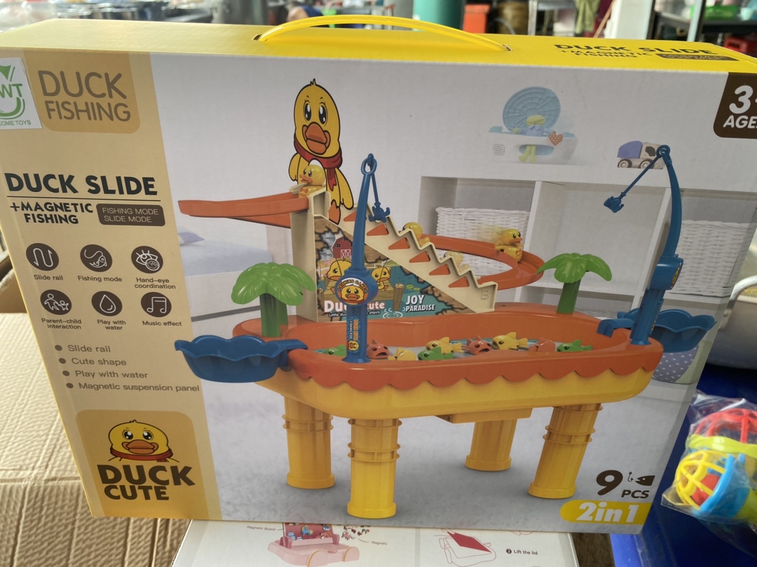 7721B ของเล่นเด็กโต๊ะตกปลาพร้อมรางไต่ราวเป็ดใส่ถ่าน ปลีกชิ้นละ