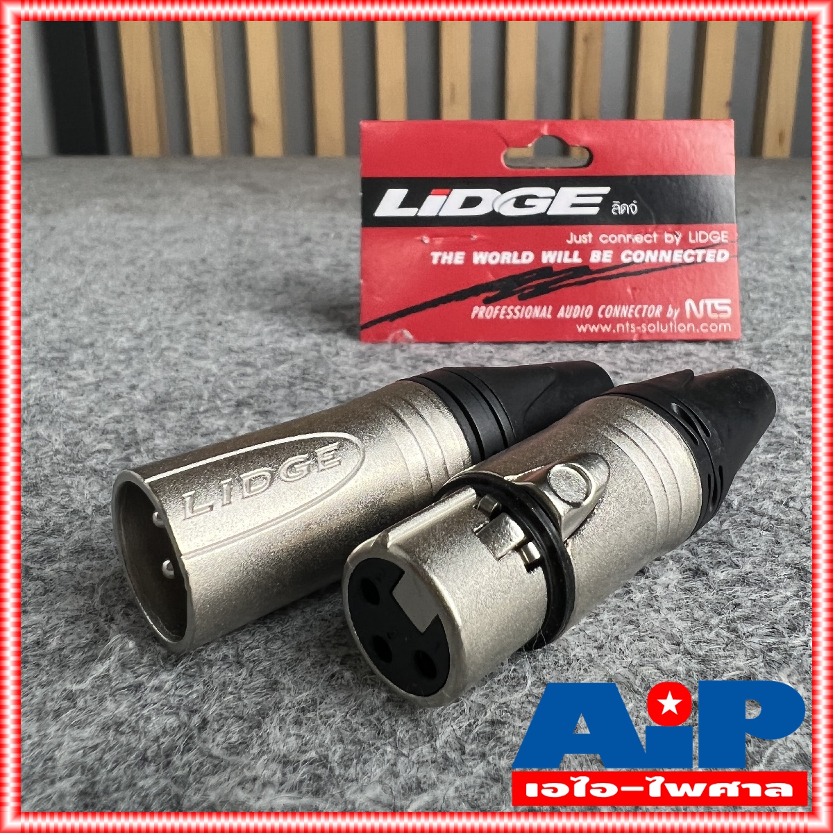 (1คู่ ผู้1เมีย1) LIDGE YM-777 XLR MALE + XLR FEMALE ปลั๊ก + แจ็ค XLR แพ็คคู่ ( YM 001 A + YM 002 A ) CANNON ผู้+เมีย YM001A + YM002A NTS
