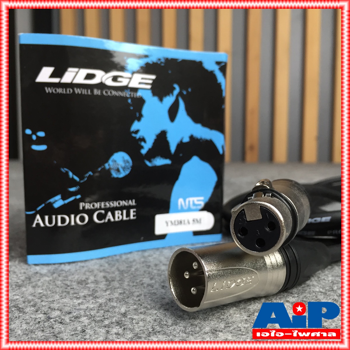 สาย5เมตร LIDGE YM-381 สายXLR เมีย-ผู้(CANNONหัวท้าย) YM381 สายXLR หัวท้าย YM 381 สาย XLR ผู้ ออก XLR เมีย สายไมค์5เมตร