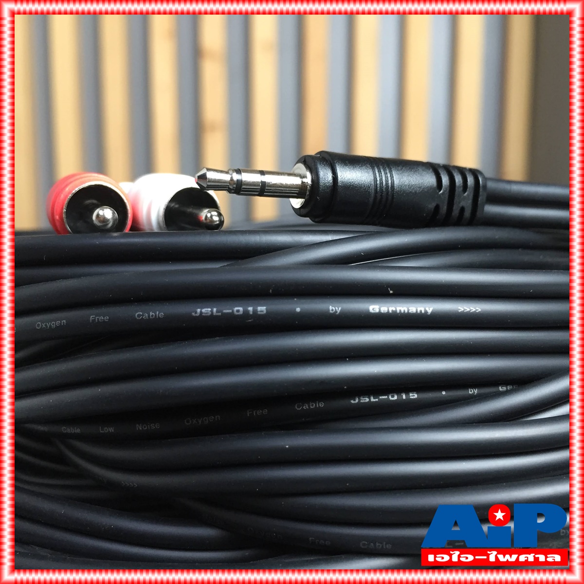 ยาว15เมตร สายสัญญาณสเตริโอ TRST 3.5 to RCA 2 หัว DYNACOM J015-7 สาย P.TR-ST - P. RCA x2 สาย TR-ST ออก RCA x2 15M