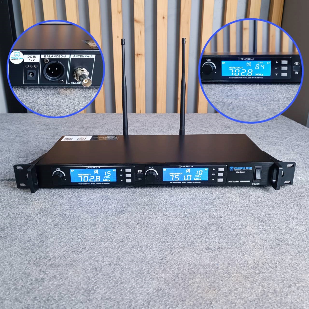 PROEUROTECH KM-D900 พร้อมกระเป๋า ไมค์ลอย UHF ไมค์ลอยคู่ ไมโครโฟน ไมโครโฟนไร้สาย โปรยูโร เทค รุ่น KM D900 KMD900 เอไอ- ไพศาล