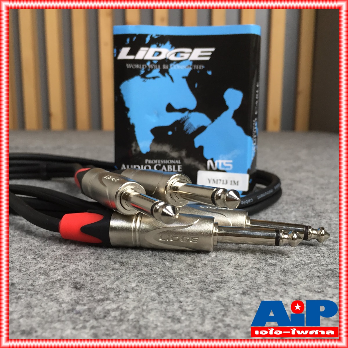 สายคู่ข้างละ2หัว 1เมตร LIDGE YM-713 สาย MIC - MIC x2 สายดำ YM 713 YM713 สายสัญญาณเสียง PHONE ออก PHONE ข้างละ2หัว สายสัญญาณ