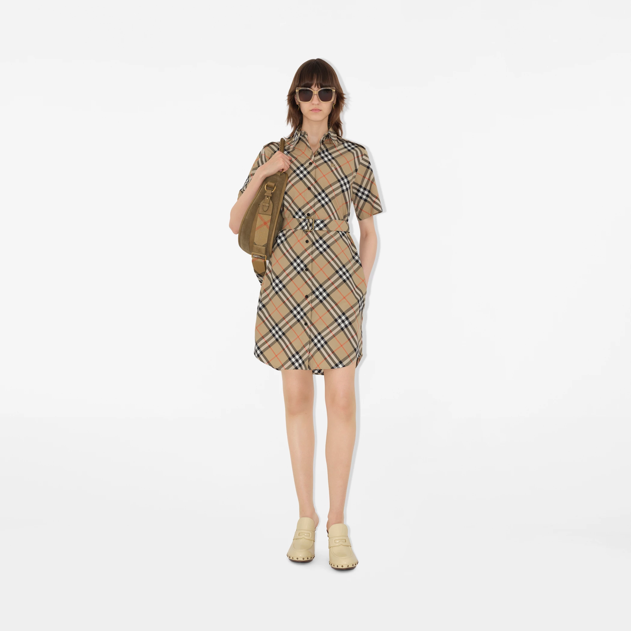 **DO** ชุดเดรส Burberry Check Cotton Shirt Dress สินค้าใหม่ ของแท้