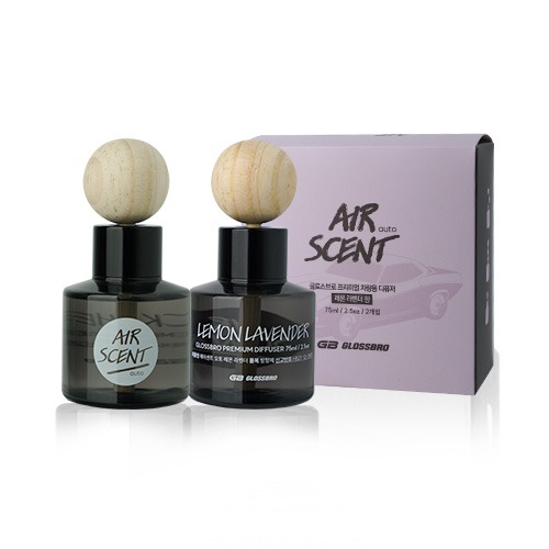GLOSSBRO Airscent Auto Lemon Lavender 75ml, น้ำหอมปรับอากาศ (1 กล่อง มี 2 ขวด)