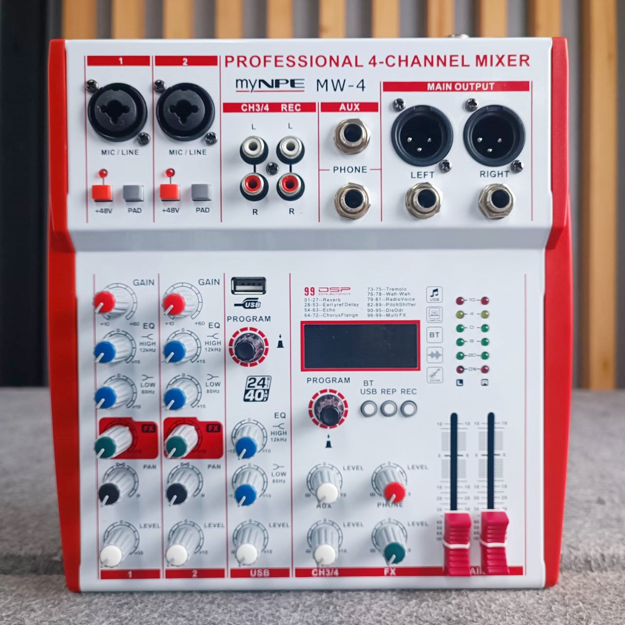 MYNPE MW-4 MIXER มิกเซอร์ 4 แชนแนล มิกซ์ เครื่องผสมสัญญาณเสียง MW4 MW 4 เอไอ-ไพศาล