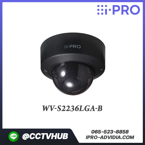 กล้องทรงโดม i-PRO รุ่น WV-S2236LGA-B S-series 2MP Network camera with AI engine