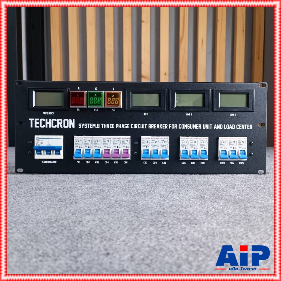ขนาด 4U TECHCRON K3B / B9 ชุดโหลดไฟ ชุดโหลด 3 เฟส ตู้โหลดจ่ายไฟ ชุดโหลดจ่ายไฟ ปลั๊กโหลด3เฟส เพาเวอร์ปลั๊ก K3B B9 K3BB9 เอไอ-ไพศาล