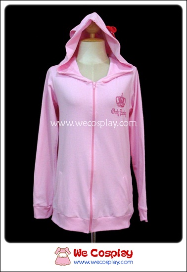 เสื้อแจ็คเก็ตโลลิต้า สีชมพู มีฮู้ดหูหมี Pink Lolita Jacket with Bear Hood
