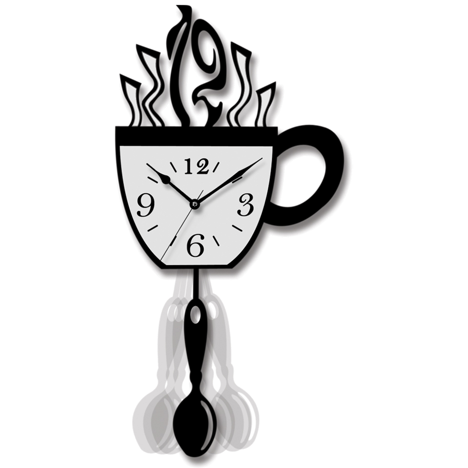 นาฬิกาแขวนผนัง ฉลุลาย รูปถ้วยกาแฟ นาฬิกาแขวนผนังพรีเมี่ยม ฉลุลาย ลายฉลุ ทำโลโก้ได้