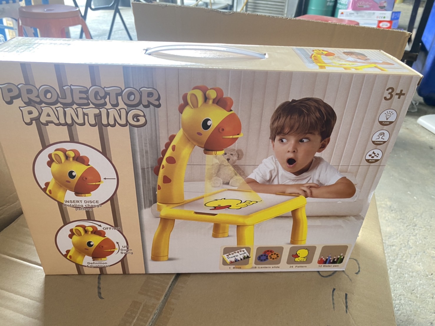 TH6688 ของเล่นเด็กโต๊ะยีราฟโปรเจคเตอร์ กระดานวาดเขียน ปลีกชิ้นละ