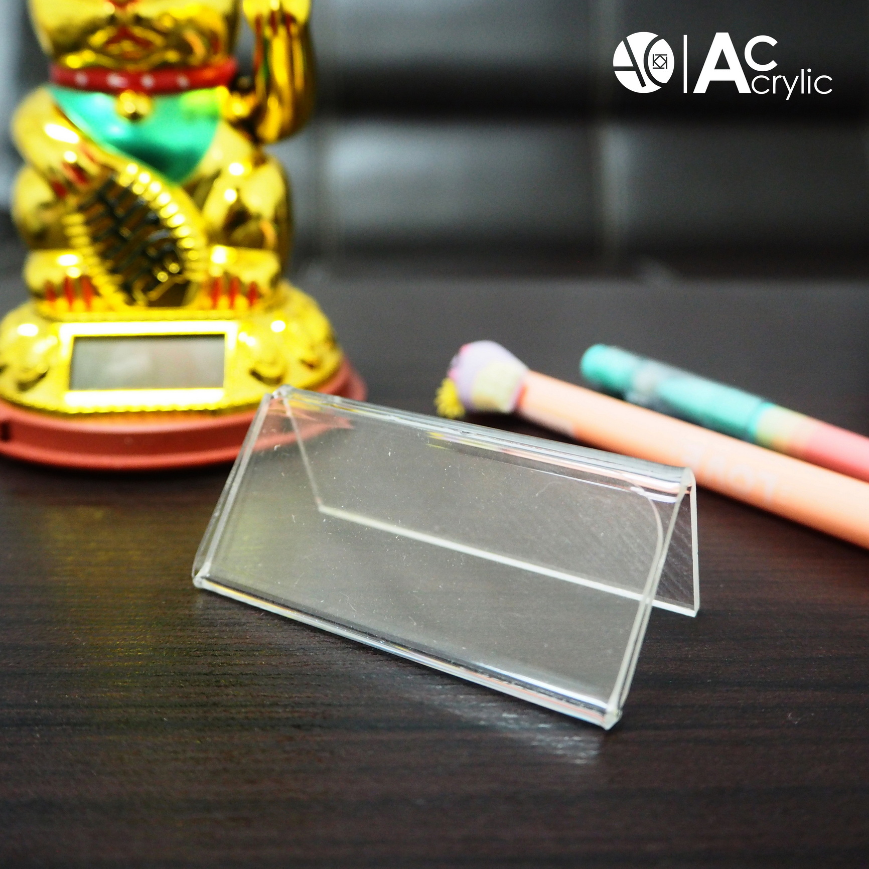 ป้ายตั้งโต๊ะ ป้ายอะคริลิค 6.5x2.5cm. ป้ายอะคริลิค ป้ายราคา หรือ โฆษณาอื่นๆ (6.5V)
