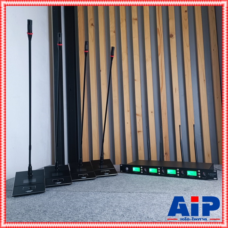 MICROTECH MT-444D ไมค์ลอยตั้งโต๊ะ4ตัว ไมค์ประชุมไร้สาย ชุด 4 ตัว ย่าน UHF ไมโครเทค ปรับความถี่ได้ MT 444 D MT444D เอไอ-ไพศาล