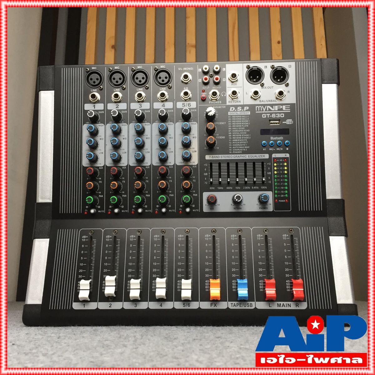 MYNPE GT-630 POWERMIX USB บลูทูธ เพาเวอร์มิก มิกซ์ มิกเซอร์ GT630 เครื่องเสียง ตัวปรับแต่งเสียง GT 630 เอไอ-ไพศาล