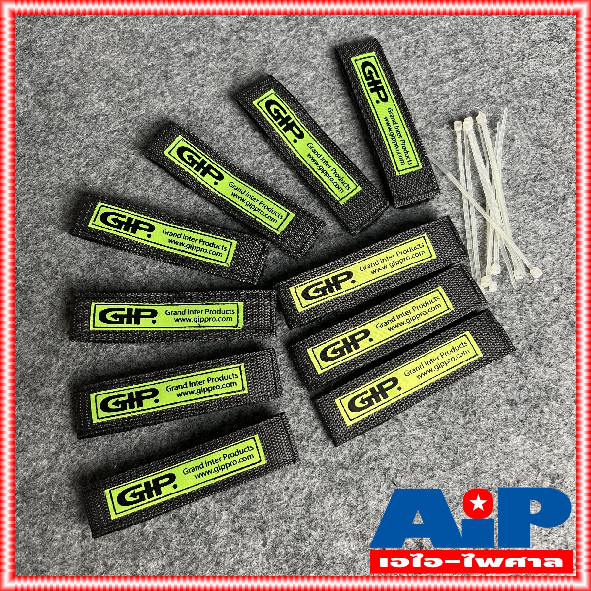 แพ็ค10เส้น สายรัดGIP สีเทา สายรัดสาย สายรัดสายลำโพง สายรัดสายสัญญาณ GIP สายรัด ยาว 272mm