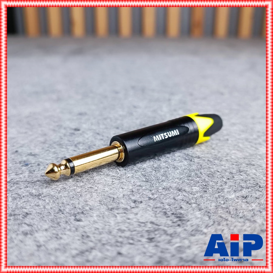 MITSUMI 911MM27EX ปลั๊กไมค์ ดำขั้วทอง สีเหลือง แจ็คไมค์ตัวผู้ ปลั๊กไมค์โมโนตัวผู้ ปลั๊กโฟนโมโน P.MIC MONOตัวผู้ เอไอ-ไพศาล