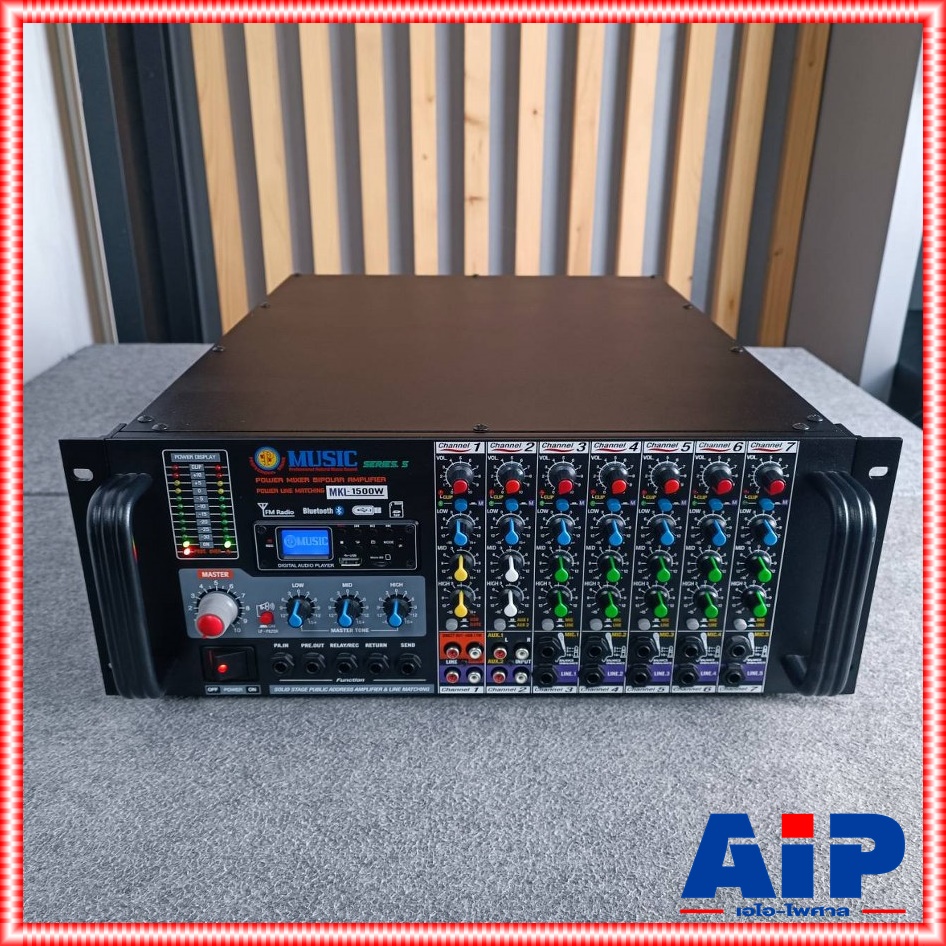 MUSIC MKL-1500 powermix usb บลูทูธ เพาเวอร์มิกเซอร์ 1500 วัตต์ แอมป์เสียงตามสาย แอมป์ประกาศ มิวสิค แอมป์ขยาย MKL 1500 MKL1500 เอไอ-ไพศาล
