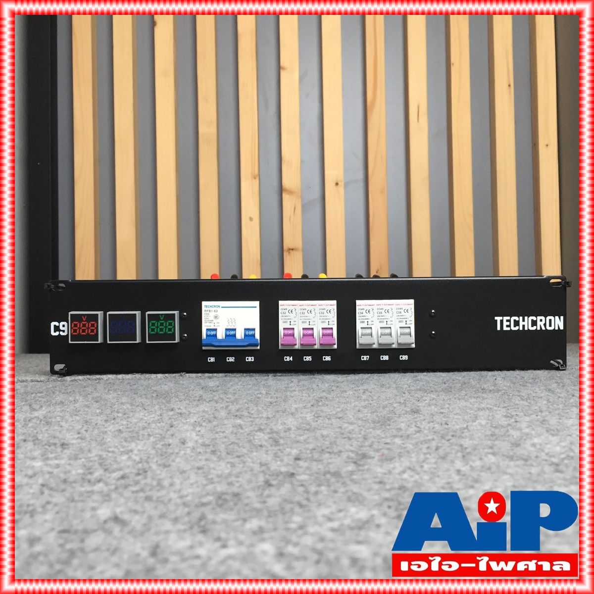 TECHCRON C9 / K3B ชุดโหลดไฟ 3 เฟส ขนาด 2U ปลั๊กโหลด3เฟส พร้อมเพาเวอร์ปลั๊กIN C9K3B C9 K3B C-9/K-3B เอไอ-ไพศาล