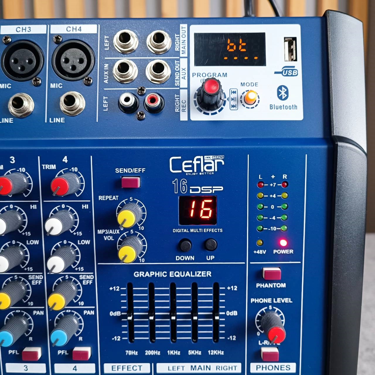 สินค้าใหม่ ลดล้างสต็อค Ceflar PMX4-150 POWERMIXER สีน้ำเงิน เพาเวอร์ มิกซ์เซอร์ บูลทูธ 4 CH PMX4 150 PMX4150 เอไอ-ไพศาล