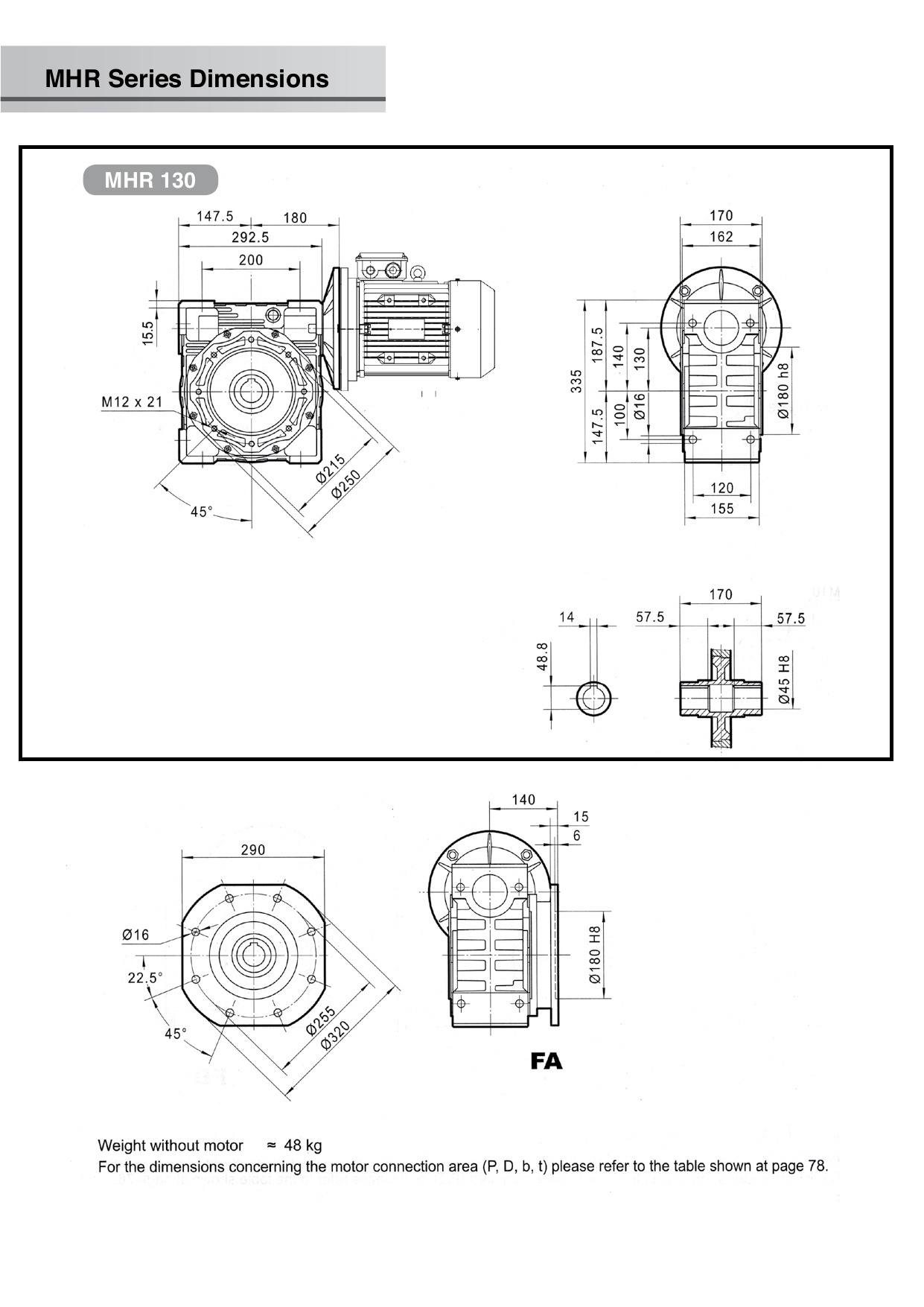 Motor worm Gear 7.5 HP