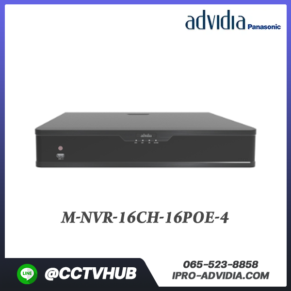 เครื่องบันทึก Adividia รุ่น M-NVR-16CH-16POE-4 Only available in APAC