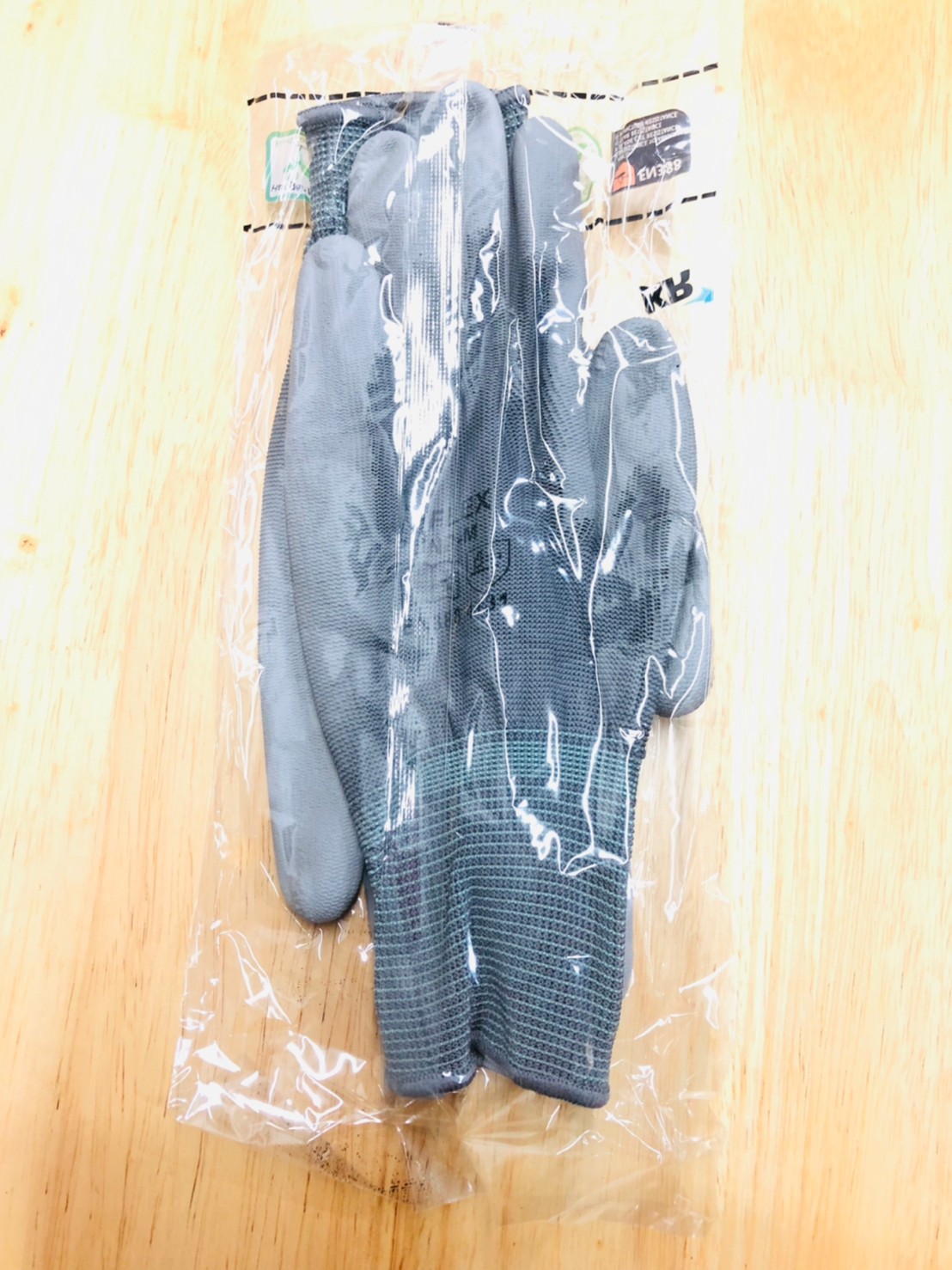 ถุงมือไนล่อน เคลือบ PU เต็มฝ่ามือ สีเทา , PU Palmfit Grey S-Flex