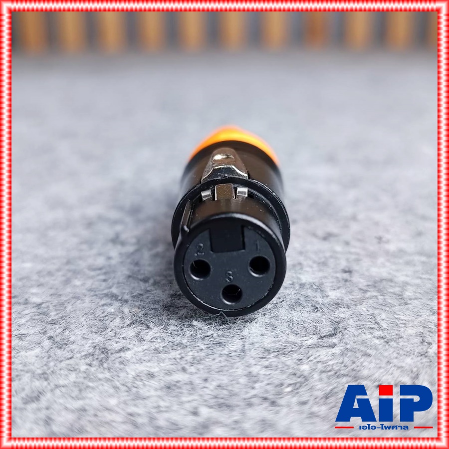 1ตัว MITSUMI 912C16EX XLRเมีย ดำขั้วทอง สีส้ม ปลั๊กตัวเมีย แจ๊ค แคนนอน XLR ตัวเมีย 3 ขา สำหรับเข้าสาย เอไอ-ไพศาล