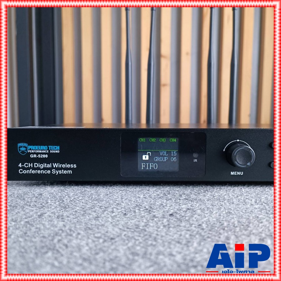 PROEUROTECH GR-5200 เครื่องควบคุม เครื่องควบคุม ชุดประชุมไร้สาย ไมค์ประชุม ชุดควบคุมไมค์ระบบไร้สาย ความถี่ที่ใช้งานเป็นความถี่ย่าน UHF โดยสามารถเปลี่ยนความถี่ได้ GR 5200 GR5200 เอไอ-ไพศาล