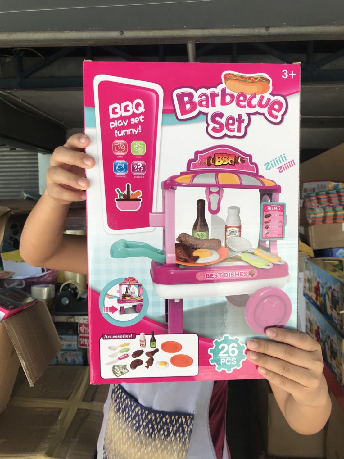 CF8617 ของเล่นเด็กชุดครัวรถเข็น ครัวของเล่น รถเข็นครัวจำลอง ปลีกกล่องละ