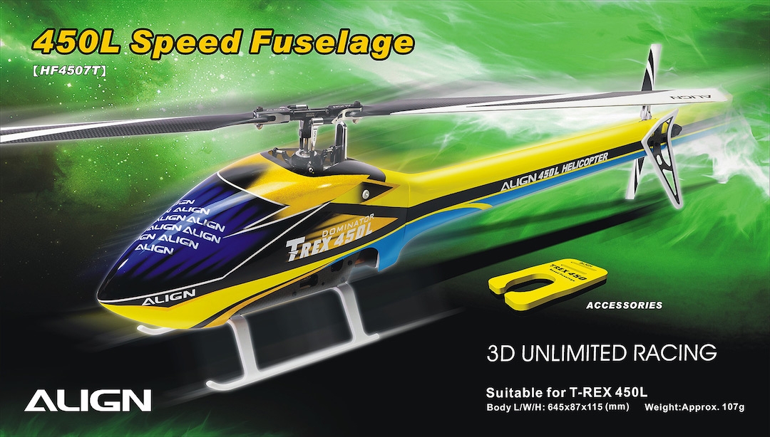 บอดี้สเกล Align ฮอ 450L Speed Fuselage-Yellow & Blue