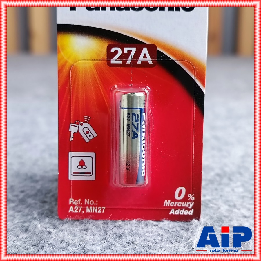 1ก้อน ของแท้ PANASONIC LRV27A ถ่าน 27A battery รีโมท 12V ลคาไลน์ PANA พานาโซนิค เอไอ-ไพศาล +++