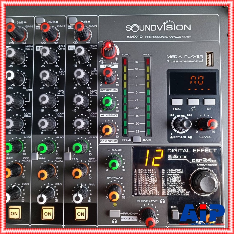SOUNDVISION AMX-10 MIXER เครื่องผสมสัญญาณ มิกเซอร์ อนาล็อก 10 CH ซาวด์ วิชั่น รุ่น AMX 10 AMX10 เอไอ-ไพศาล