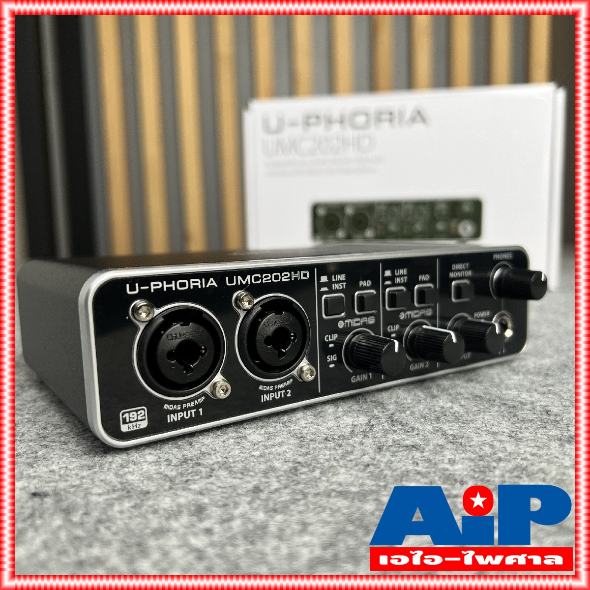 BEHRINGER UMC202HD BEHRINGER U-PHORIA UMC 202HD (USB ออดิโอ อินเตอร์เฟส ขนาด 2 แชนแนล ความละเอียด 24-bit/192kHz พร้อมปรีไมค์ระดับโลกจาก MIDAS) UMC 202 HD +++
