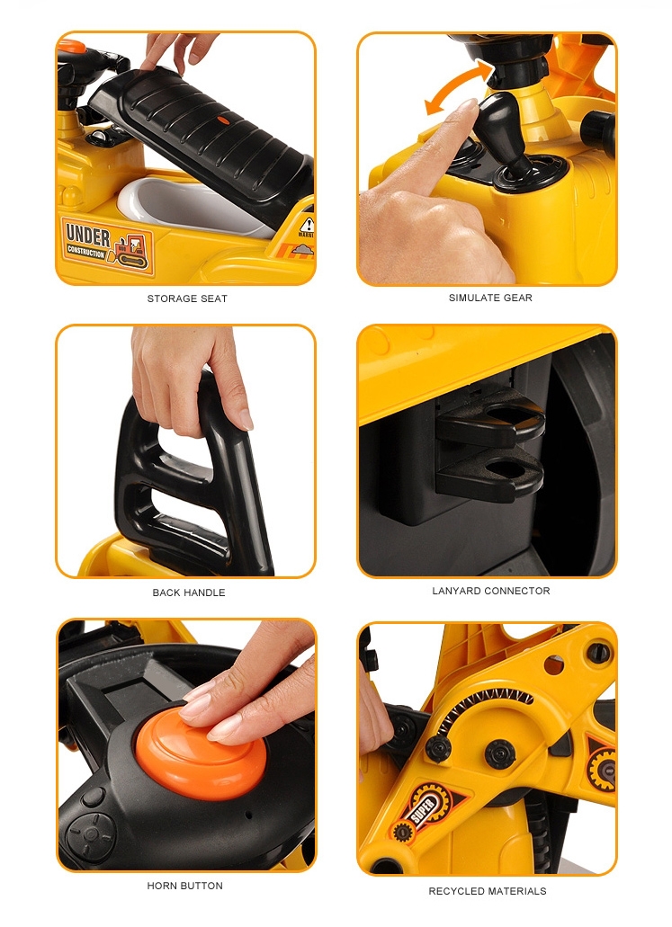 YD1003 ของเล่นรถเครนไถขาเป็นกระโถน รถขาไถเด็ก