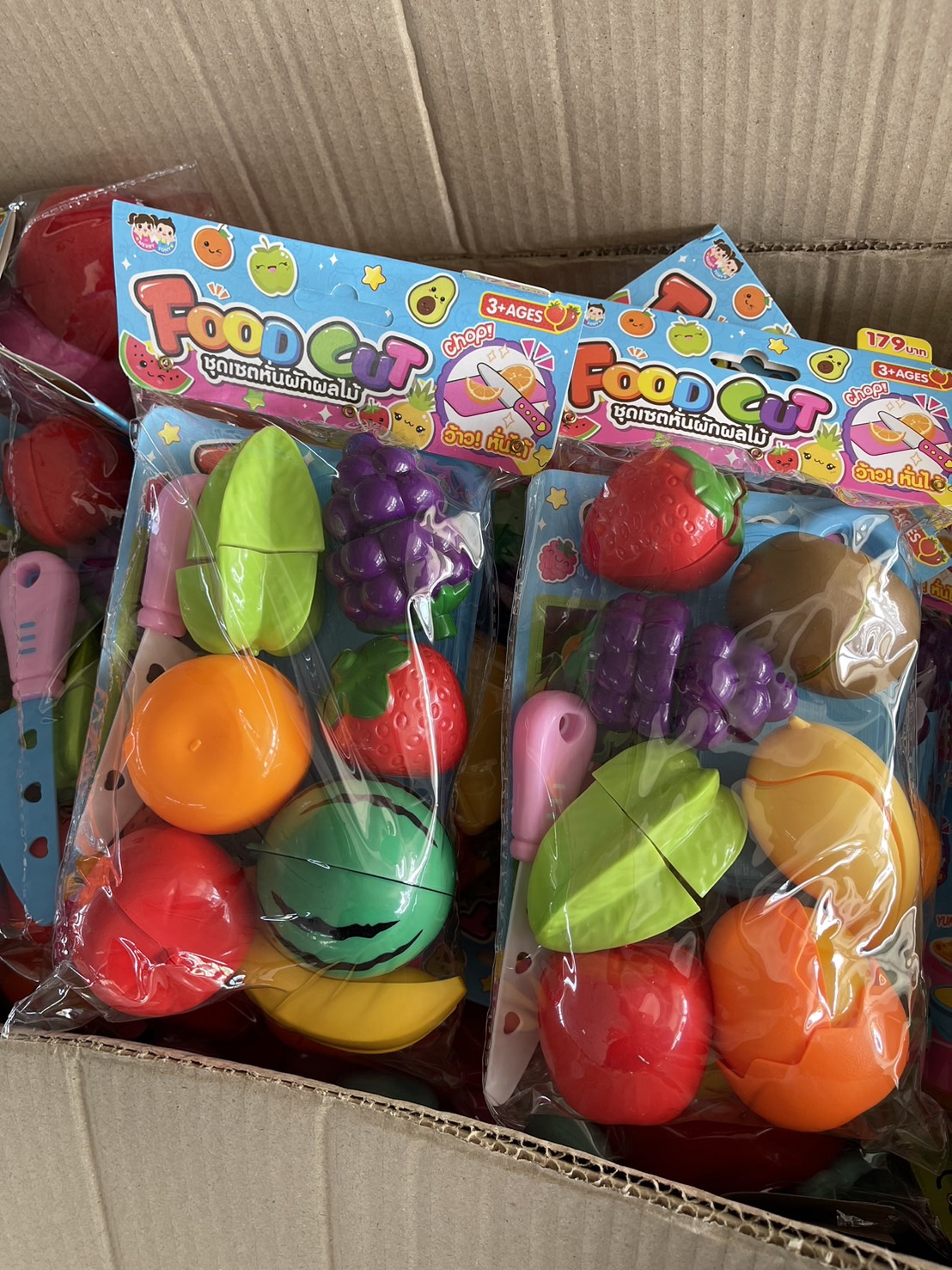 1359 ของเล่นเด็กชุดหั่นผักผลไม้จำลอง ผักผลไม้ผ่าซีก ปลีกถุงละ