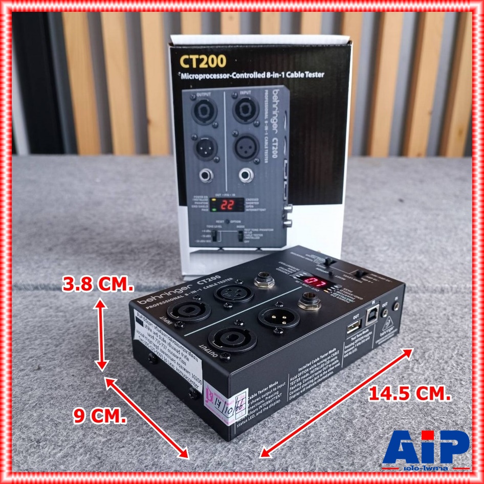 BEHRINGER CT-200 CABLE TESTER เครื่องเช็คสายสัญญาณ เครื่องวัดสายสัญญาณ แบบ 8-in-1 เครื่องทดสอบสายเคเบิล CT 200 CT200 เอไอ-ไพศาล