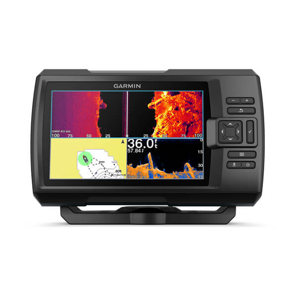 เครื่องหาปลา + GPS ยี่ห้อ Garmin Striker Vivid 7sv + GT52HW-TM 12pin เมนูไทย แถมฟรี หมวก