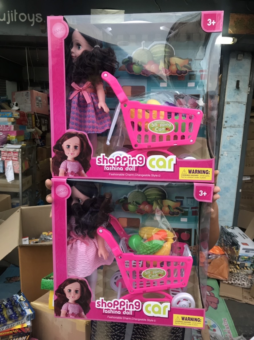 S60635 ของเล่นตุ๊กตาเด็กผู้หญิงพร้อมรถเข็นซุปเปอร์ กล่องละ