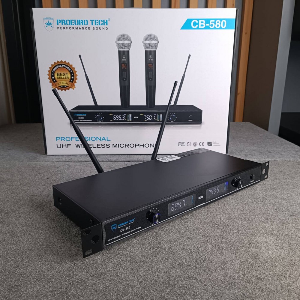 PROEUROTECH CB-580 ไมค์ลอย **มือถือคู่** CB 580 CB580 ไมค์ลอยคู่ ไมค์โครโฟนไร้สาย เอไอ-ไพศาล